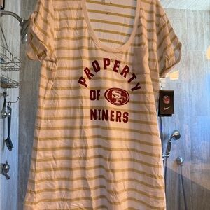 NWT NFL Nike Striped Team Apparel Long Tunic-Tee - White & Beige size L